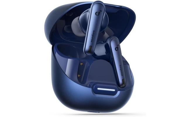 Anker soundcore  Liberty 4 NC Wireless Earbuds, 98.5% Noise Reduction, Adaptive Noise Cancelling to Ears and Environment, Hi-Res Sound, 50H Battery, Wireless Charging, Bluetooth 5.3 - Navy Blue
